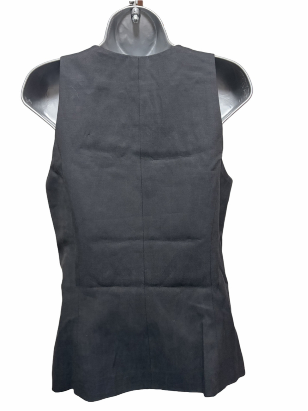 NWT Madewell Crewneck Cutaway Vest in Drapey Twill in black size 0 - Picture 6 of 9